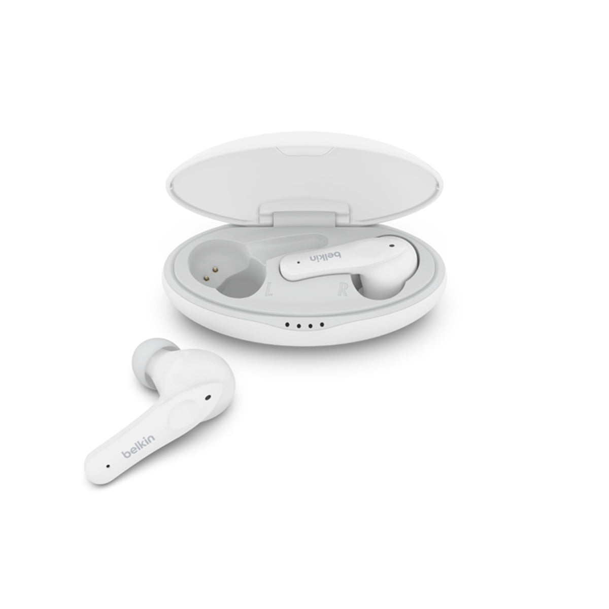 Belkin SoundForm Nano True Wireless Earbuds for Kids - White | Comfortable Bluetooth Headphones for Children | Perfect for School, Travel & Playtime