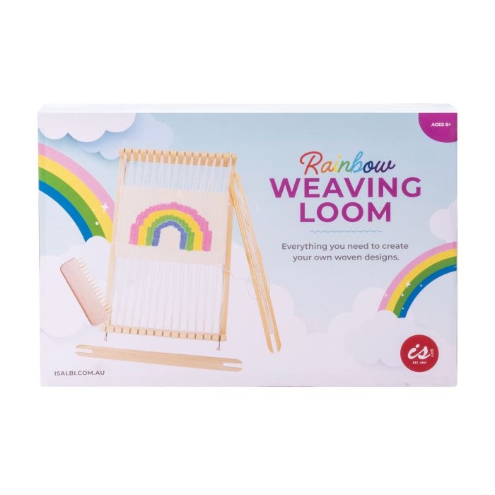 IS Gift Rainbow Wooden Weaving Loom Kit - DIY Craft for Kids & Beginners | Perfect for Handmade Scarves, Bags & Home Decor Projects
