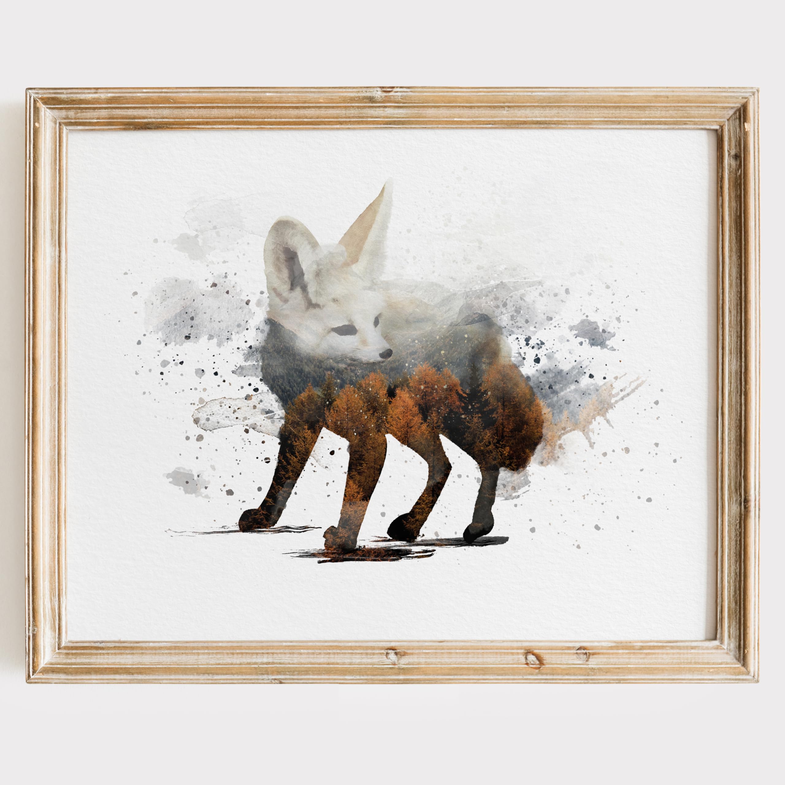 Double Exposure Fennec Fox Art Print - 8x10