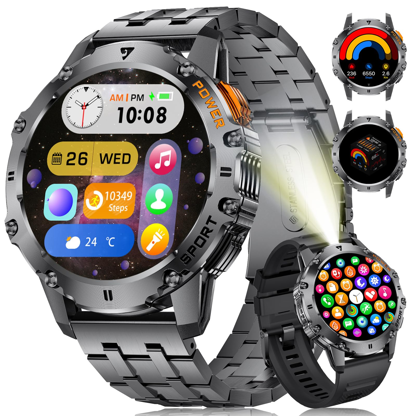 Military Tactical Smart Watch for Men - 1.43