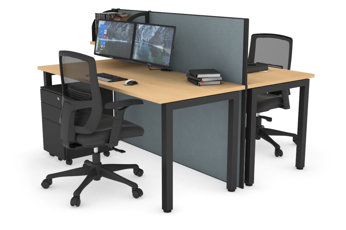 Horizon Quadro 2-Person Office Workstation Bench with Square Legs - 70.9