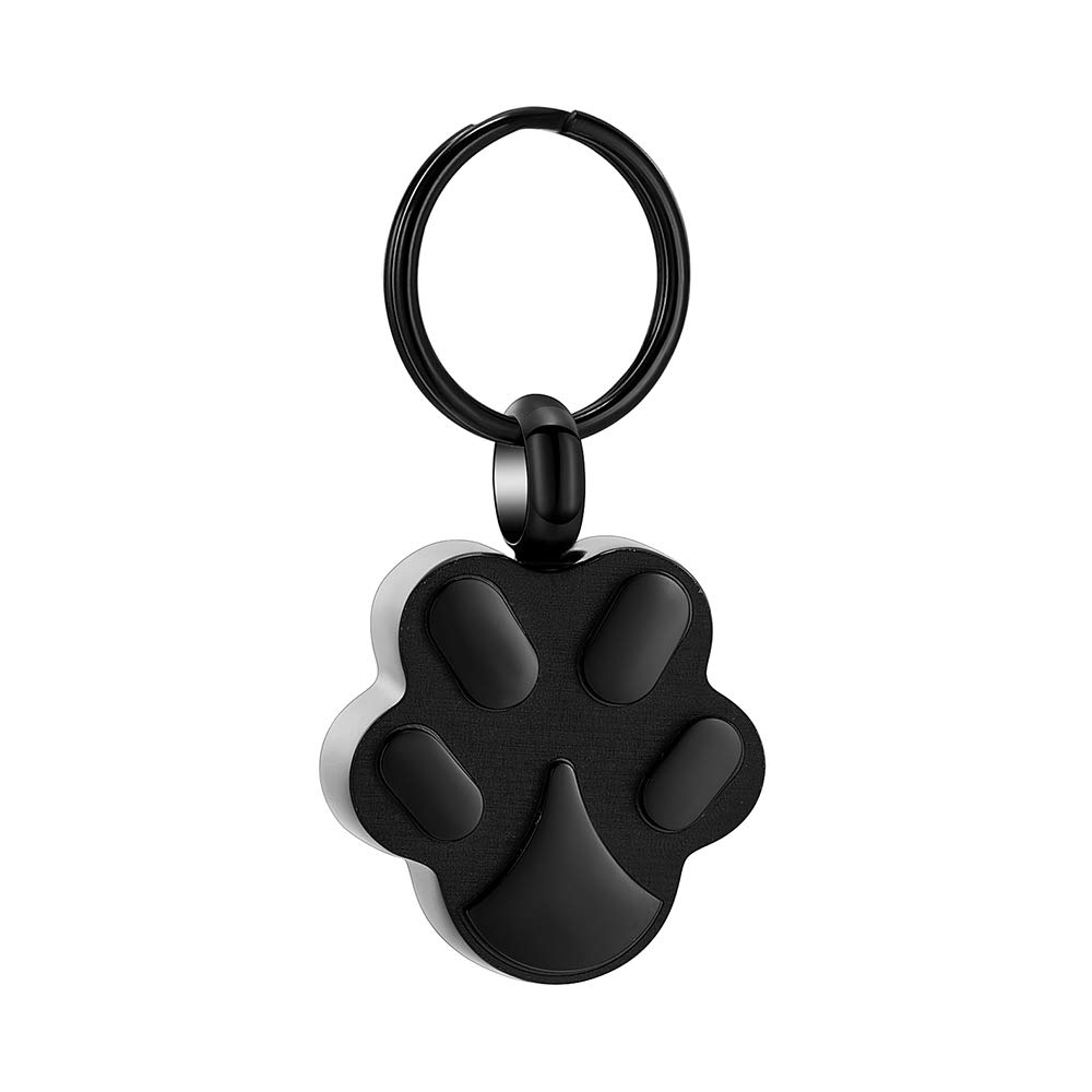 Dog Paw Print Cremation Keychain - Ashes Holder Memorial Jewelry for Pets | Keepsake Urn Pendant for Dogs & Cats | Perfect for Pet Loss Remembrance & Grieving