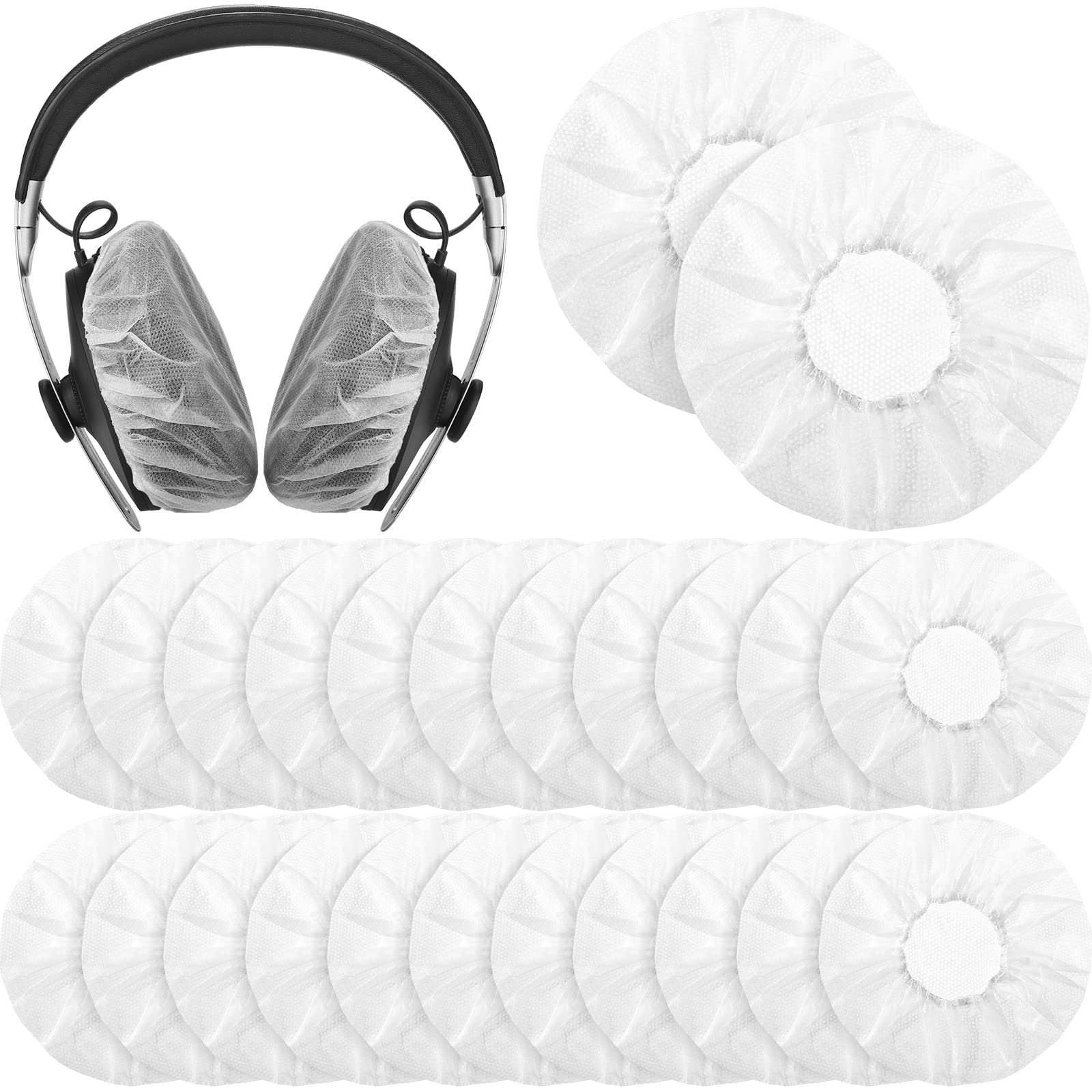Tatuo 500 Pack Disposable Headphone Ear Covers - Stretchable Sanitary Earpad Covers for Over-Ear Headphones (11cm/4.3