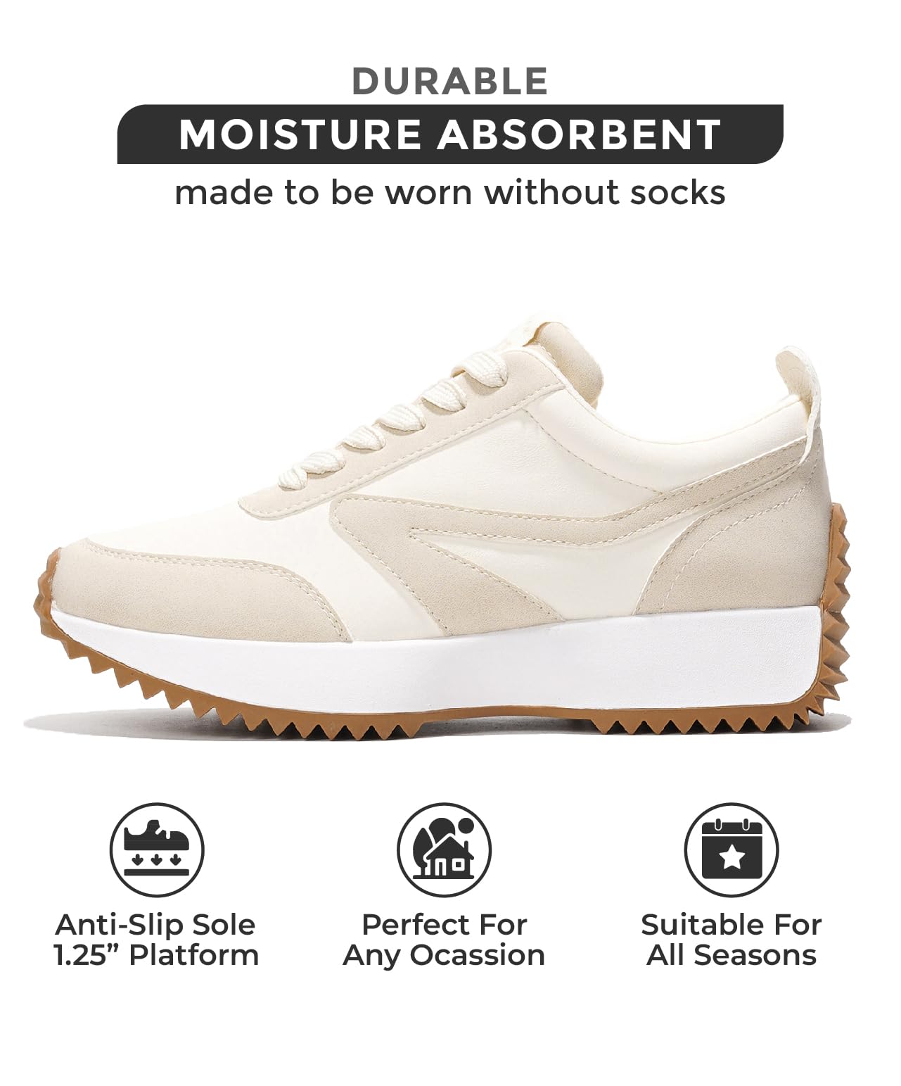 Project Cloud Women's Sneakers - Memory Foam Insole & Lightweight Spring Shoes - Non-Slip Lace Up Fashion Sneakers for Women 2025 - Perfect for Running, Walking & Casual Wear
