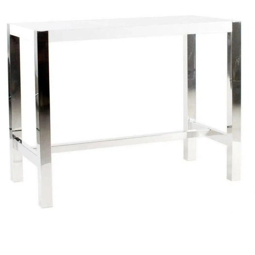 47 Inch White Modern Counter Table - Perfect for Kitchen Islands, Bars, and Dining Areas