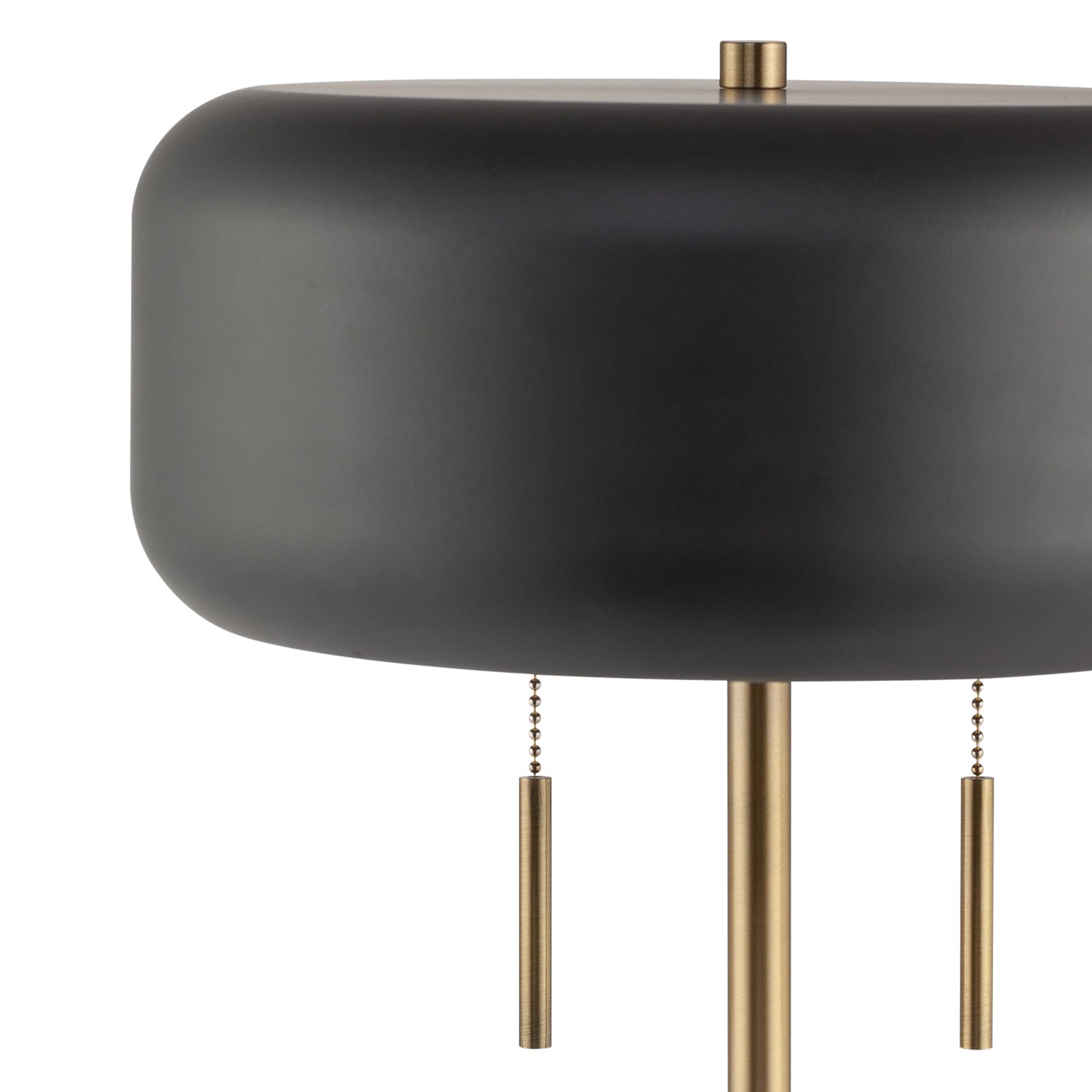 Globe Electric 67347 22-Inch 2-Light Table Lamp in Metallic Dark Gray - Dual Pull Chain Bedside Lamp for Living Room, Bedroom & Home Office - Perfect for Nightstand Lighting & Home Décor