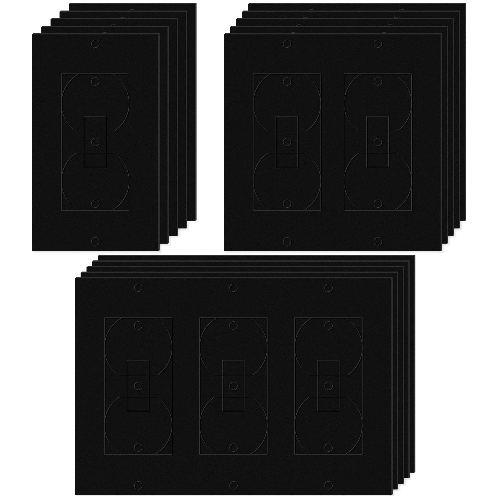 Tondiamo 20-Pack Black Wall Insulation Gaskets - Rectangle Electrical Outlet Sealers, Weatherproof Foam Gasket for Switch Plates & Covers - Energy Saving, Draft Stopper for Home & Office Use