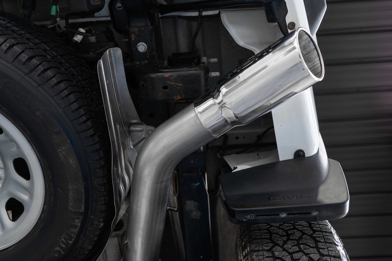2023 Chevy/GMC 2500/3500 6.6L Gas Aluminum Single Side Exhaust System - Perfect for Truck Upgrades & Off-Road Adventures