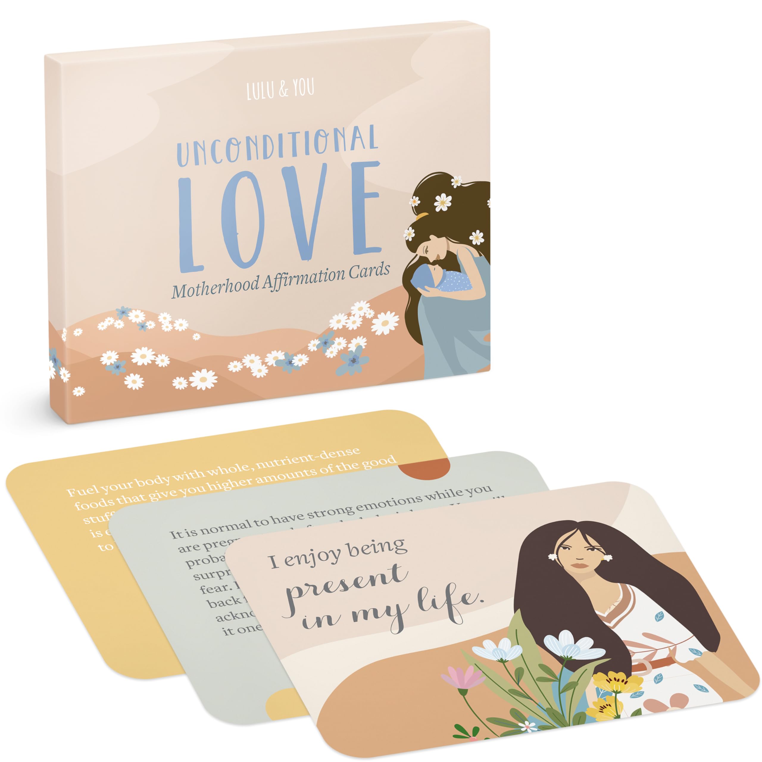 Lulu & You New Mom Affirmation Cards - 25 Empowering Postpartum Affirmations for New Mothers, Thoughtful Gift Set for New Moms & First-Time Mamas - Perfect for Baby Showers, Self-Care Routines & Postpartum Recovery
