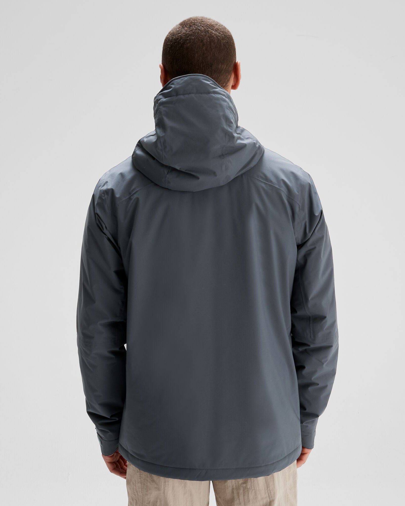 Men's Waterproof Insulated Rain Jacket - Lightweight 2L Trailhead Jacket for Hiking & Outdoor Activities - Night Black Color