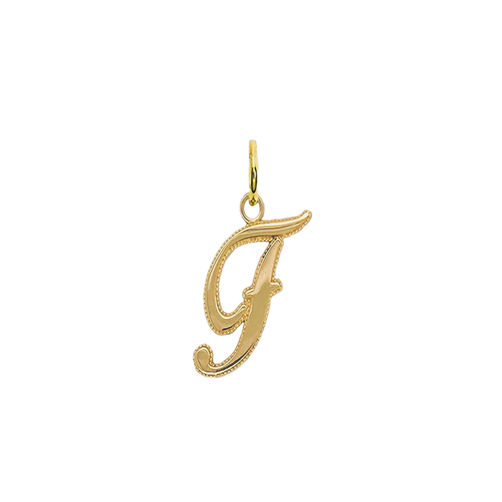 14K Gold Initial Letter Pendant Necklace - A-Z Alphabet Charm Jewelry for Men & Women | Personalized Name Necklace | Made in USA | Yellow Gold | Perfect for Gifts, Anniversaries & Everyday Wear