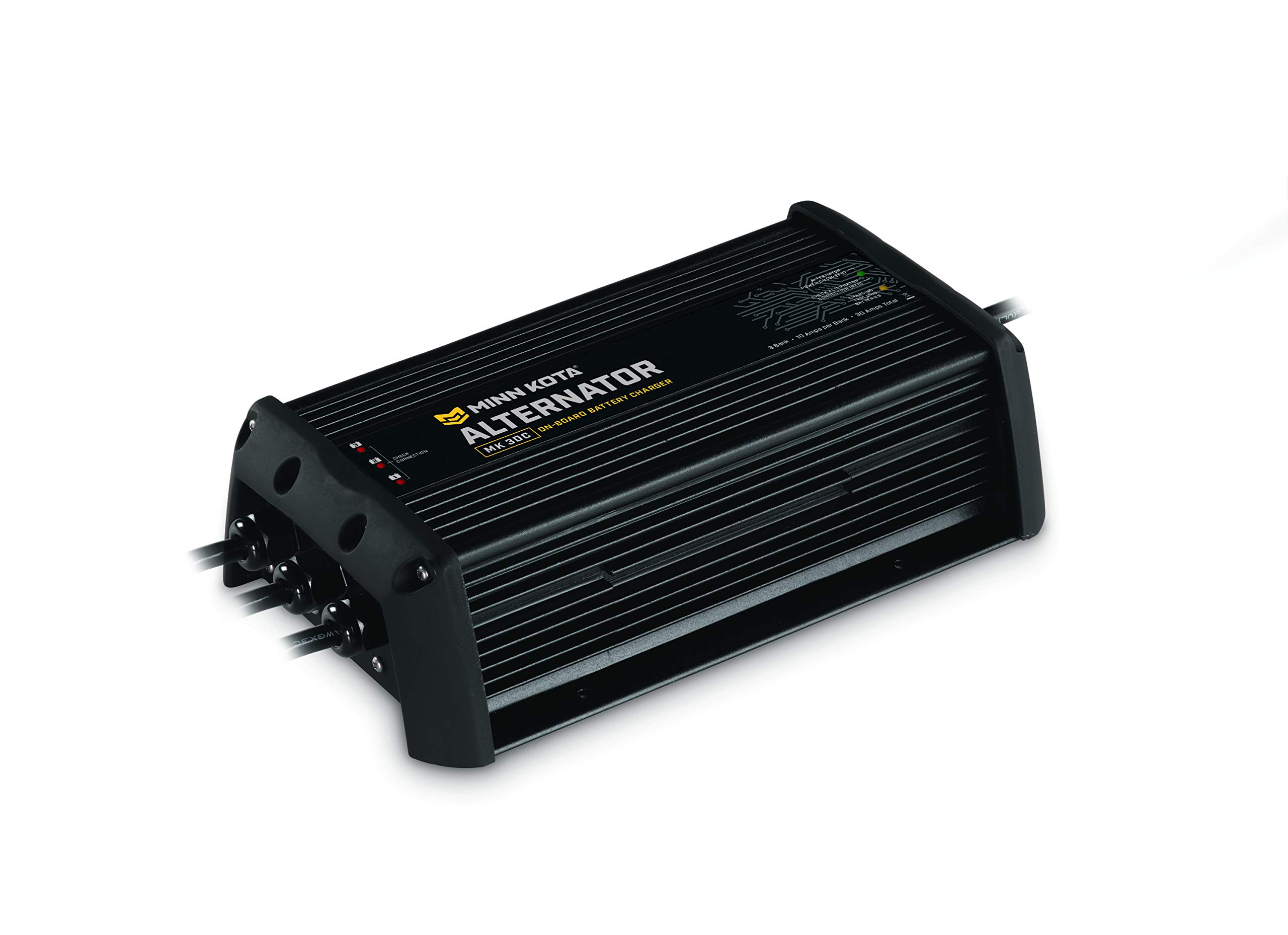 Minn Kota On-Board Marine Battery Charger - 3 Bank 15Amp Waterproof for Trolling Motors - Perfect for Fishing Boats & Saltwater Use