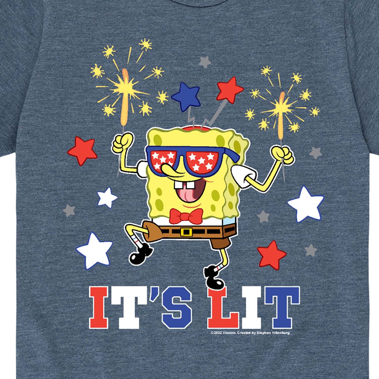 HYBRID APPAREL Spongebob Squarepants It's Lit Graphic T-Shirt for Toddlers & Youth - Soft Cotton Short Sleeve Tee for Casual Wear, Birthday Gifts & Cartoon Lovers