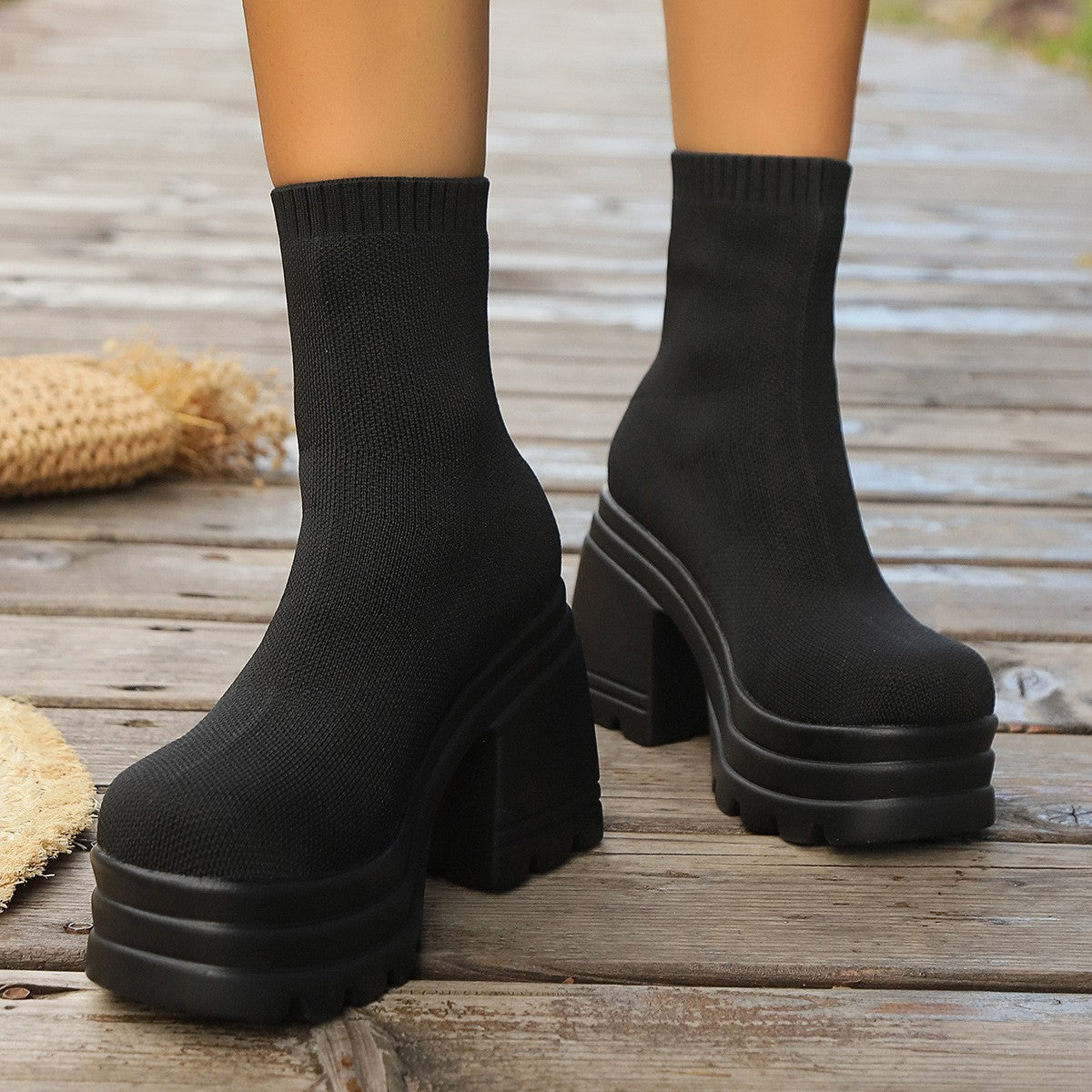 Stylish Round Toe Block Heel Boots for Women - Comfortable Mid Heel Ankle Boots | Perfect for Office, Dating & Fall/Winter Fashion
