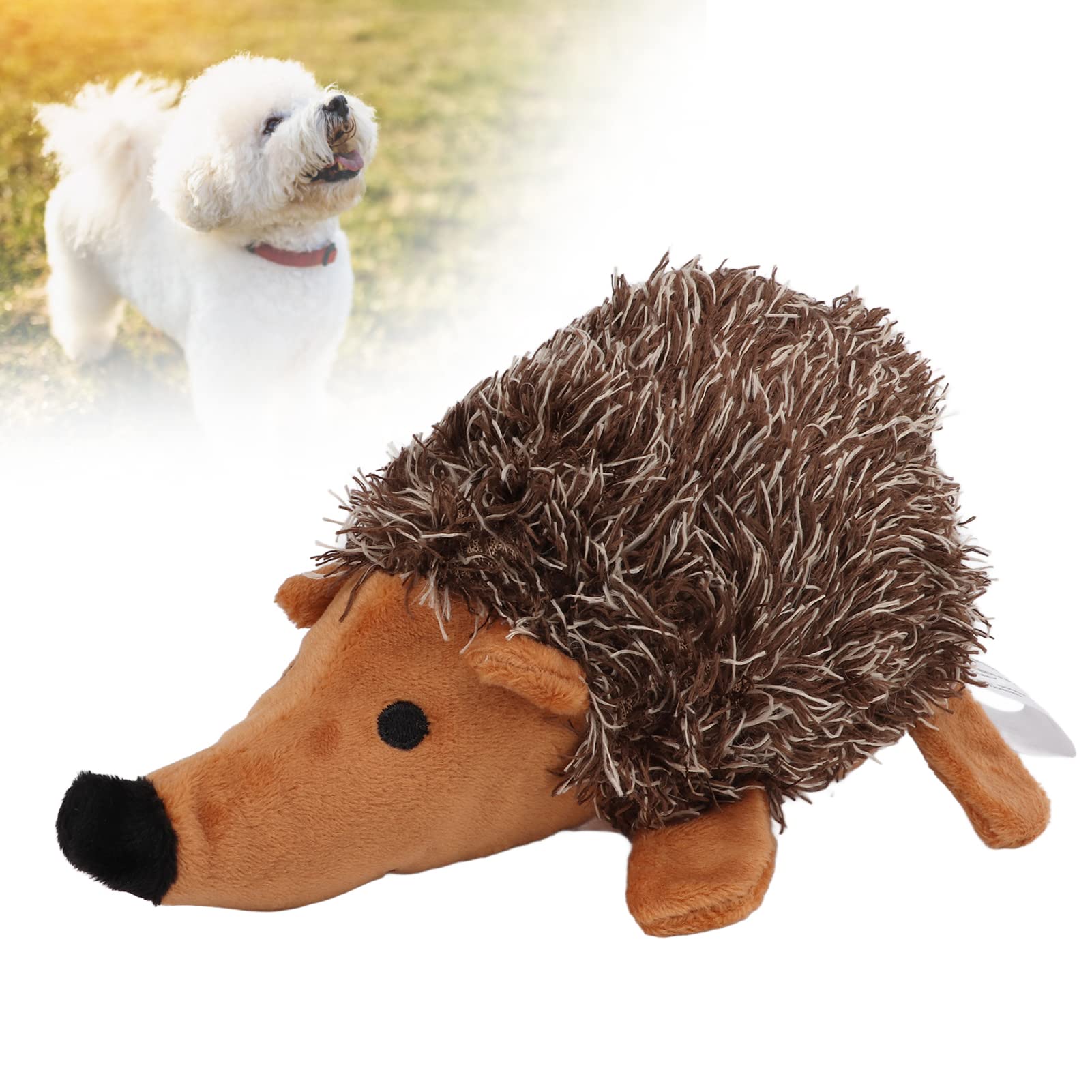 EVTSCAN Hedgehog Shaped Squeaky Dog Toy - Super Soft Plush Chew Resistant Interactive Puppy Toy for Training, Chewing & Playtime - Perfect for Small & Medium Dogs Indoor/Outdoor Fun