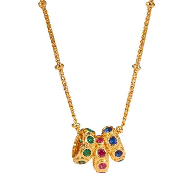 18K Gold Plated Connected Rings Charm Necklace for Women - Elegant Layering Jewelry Gift for Anniversary, Valentine's Day & Special Occasions | X1411