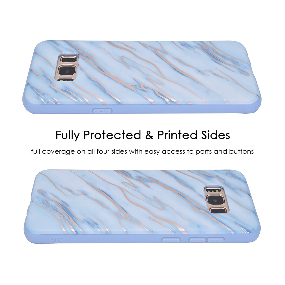 Sky Blue Rose Gold Chrome Samsung Galaxy Case - Stylish Protective Phone Cover for Samsung Galaxy Series | Perfect for Everyday Use, Travel & Gifting
