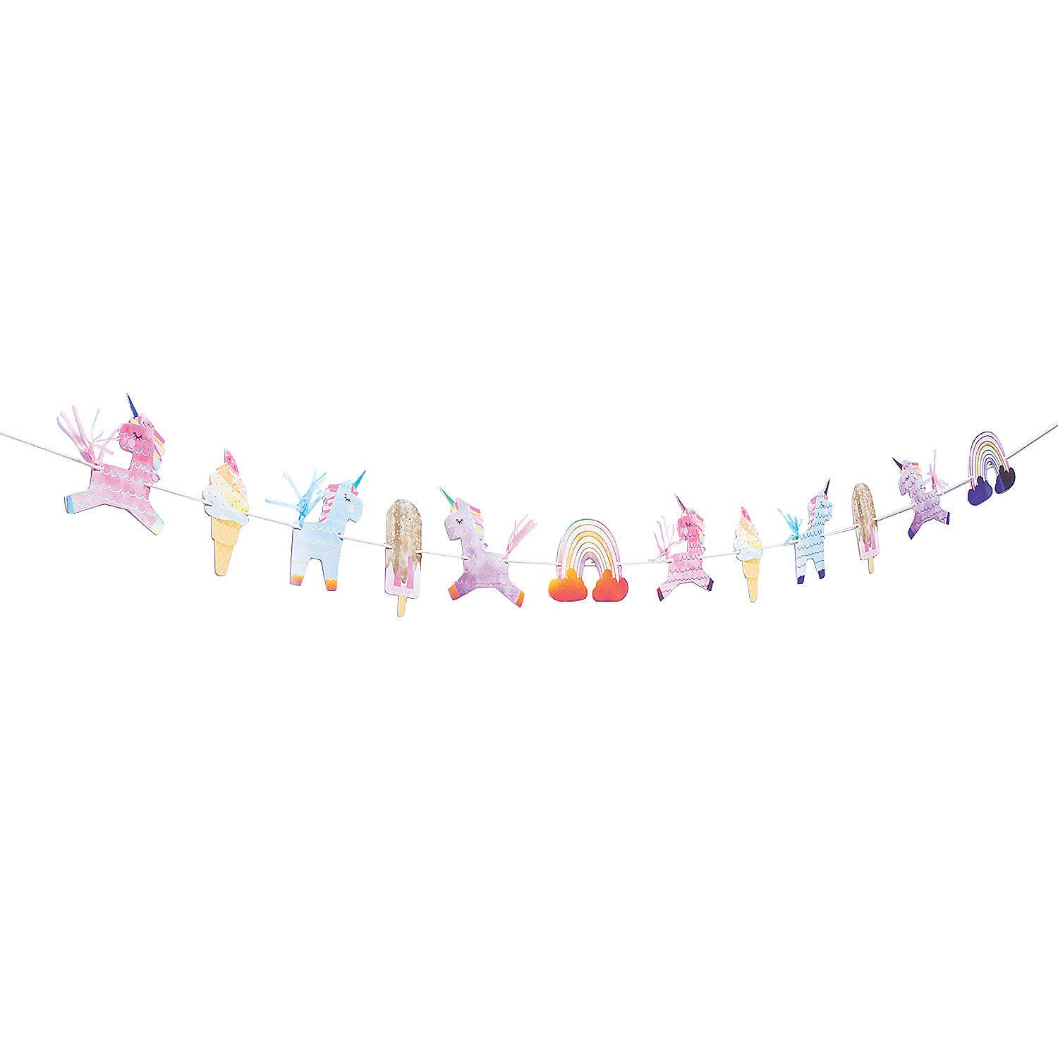 Pastel Unicorn Birthday Party Banner - Hanging Garland Decor for Girls' Birthday, Baby Shower & Kids Room Decoration - 1 Piece