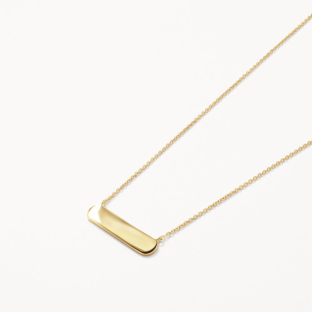 Personalized Engravable Gold Horizontal Bar Necklace - Custom Name & Date Jewelry Gift for Women, Perfect for Anniversaries, Birthdays & Special Occasions