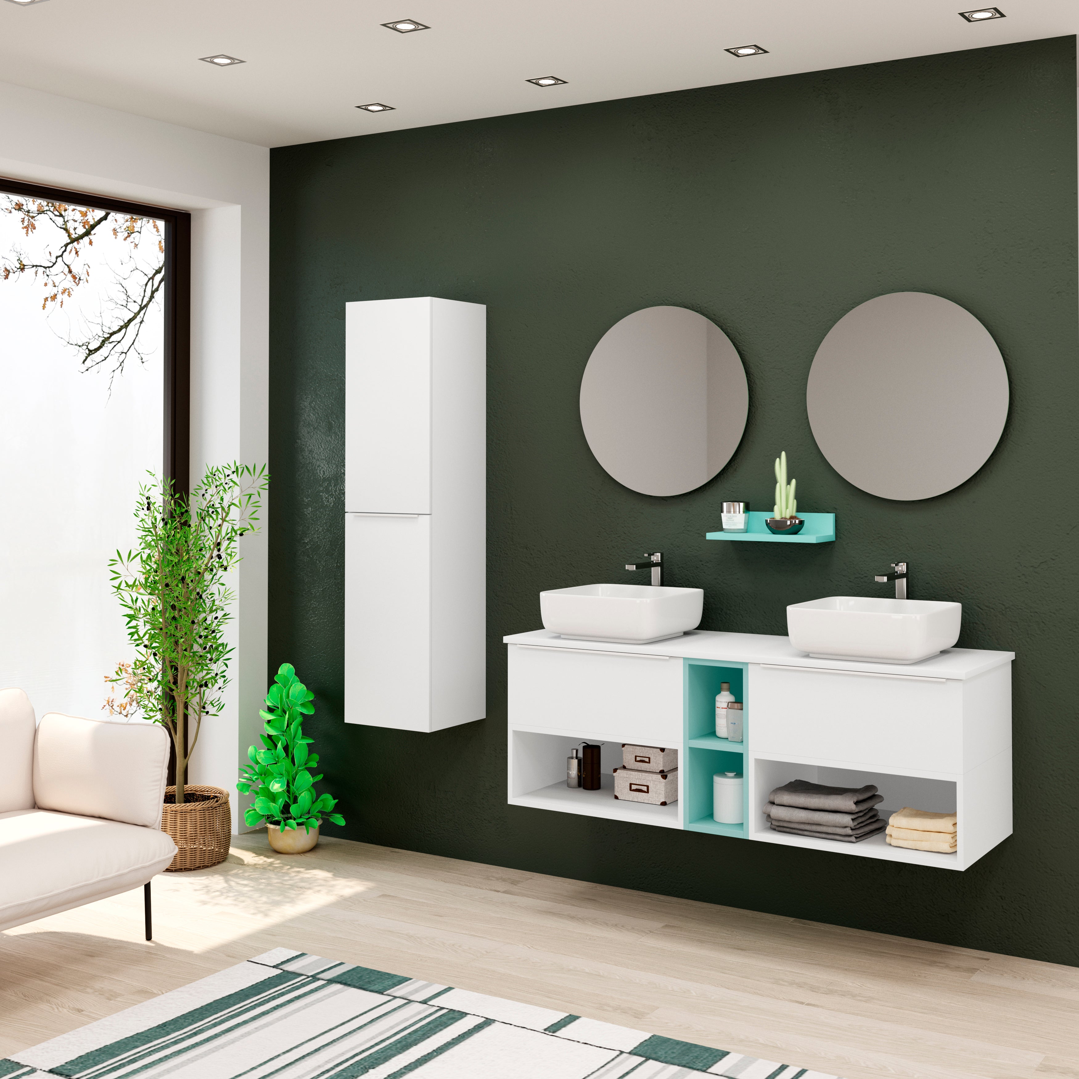 Modern Bathroom Vanity Cabinet with Sink - 36 Inch White Freestanding Storage for Bathroom - Perfect for Small Spaces, Powder Rooms & Master Baths