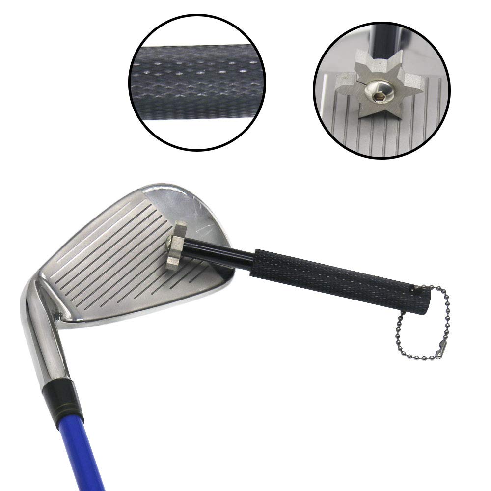 Premium Golf Groove Sharpener Tool with 6 Replaceable Cutters - Perfect for Iron Sets & Wedge Clubs | Restore Club Face Grip for Better Shots on Fairway, Rough & Bunker Play