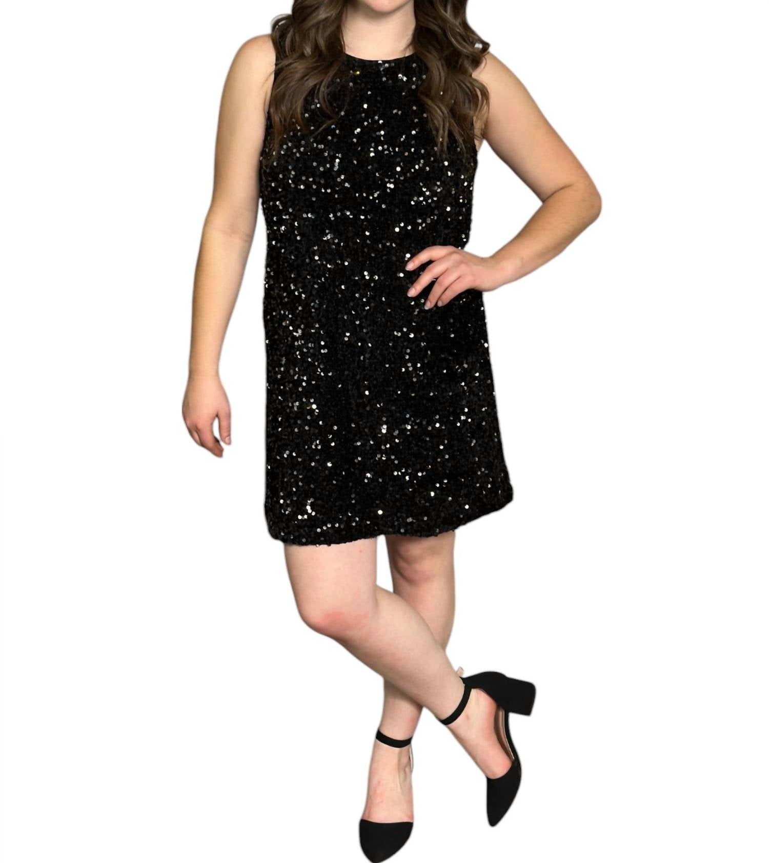 2025 Black Sequin Tie Back Party Dress for Women - Perfect for New Year's Eve, Club Nights & Special Occasions