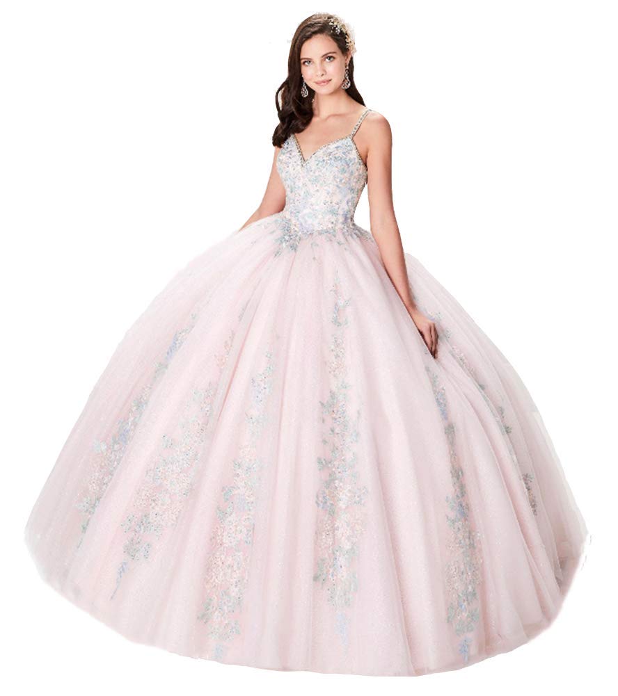 Elegant Sage Green Quinceanera Dress for Women - Beaded Spaghetti Strap Formal Gown with Lace Applique | Perfect for Sweet 16, Prom, Homecoming & Special Occasions