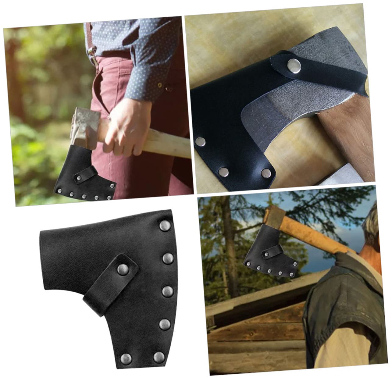 Leather Hatchet Cover - Portable Camping Axe Guard for Gardening & Outdoor Use