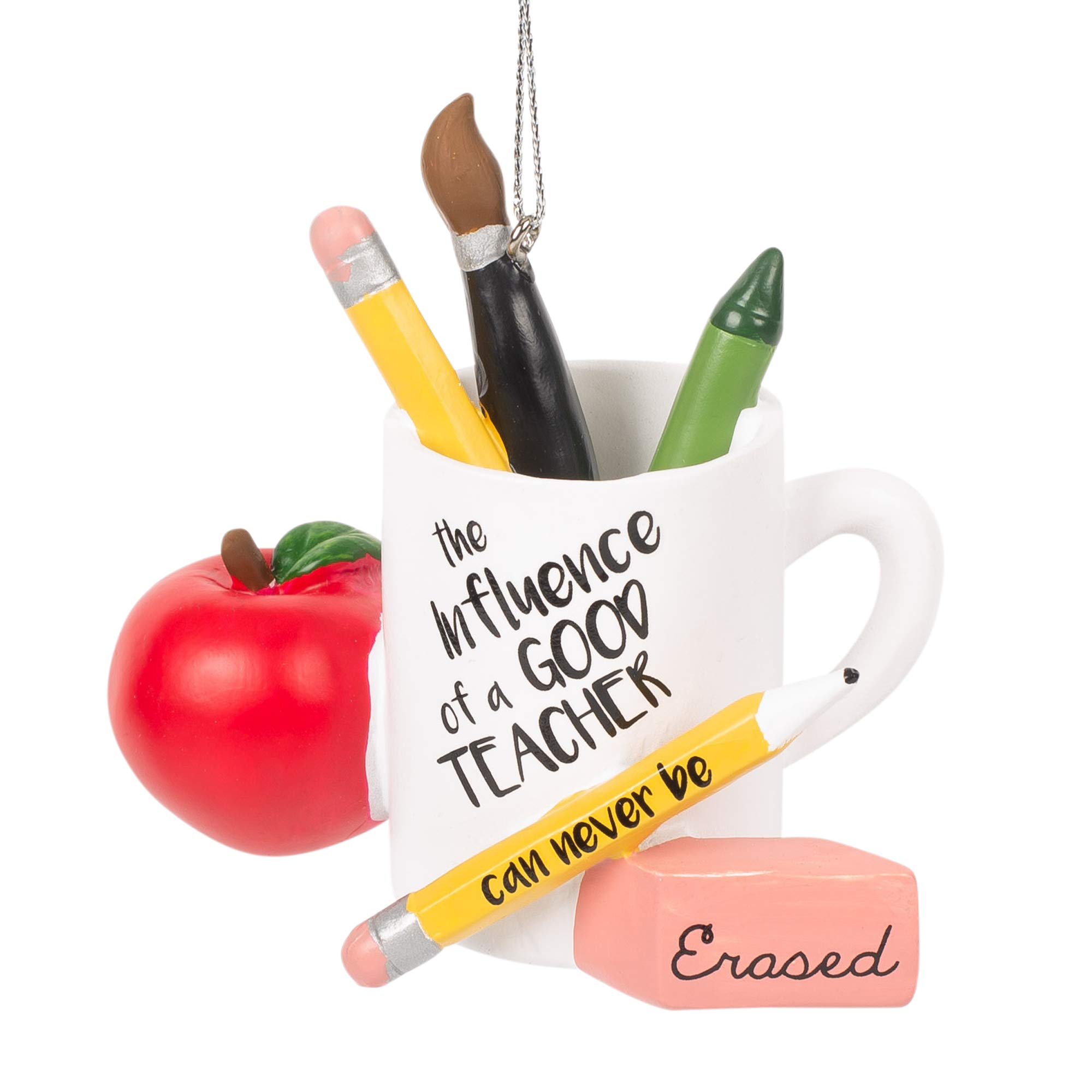 Midwest-CBK 'The Influence of a Good Teacher' Resin Christmas Ornament - 3.5 Inch Holiday Decoration for Classroom, Office & Home Decor - Perfect Teacher Appreciation Gift