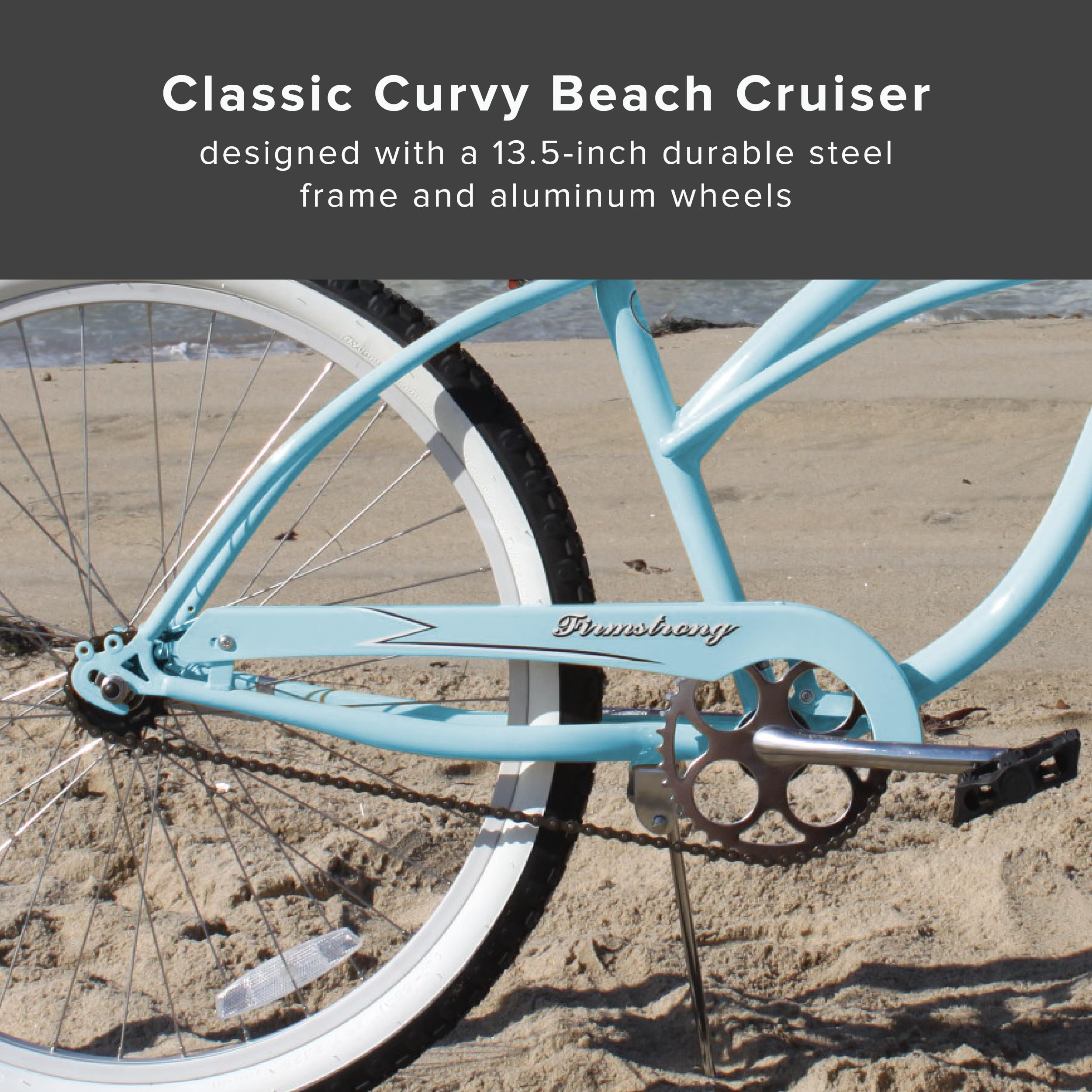 Firmstrong Urban Lady Beach Cruiser Bike - Comfortable Women's Bicycle for Casual Riding, Commuting & Beach Cruising