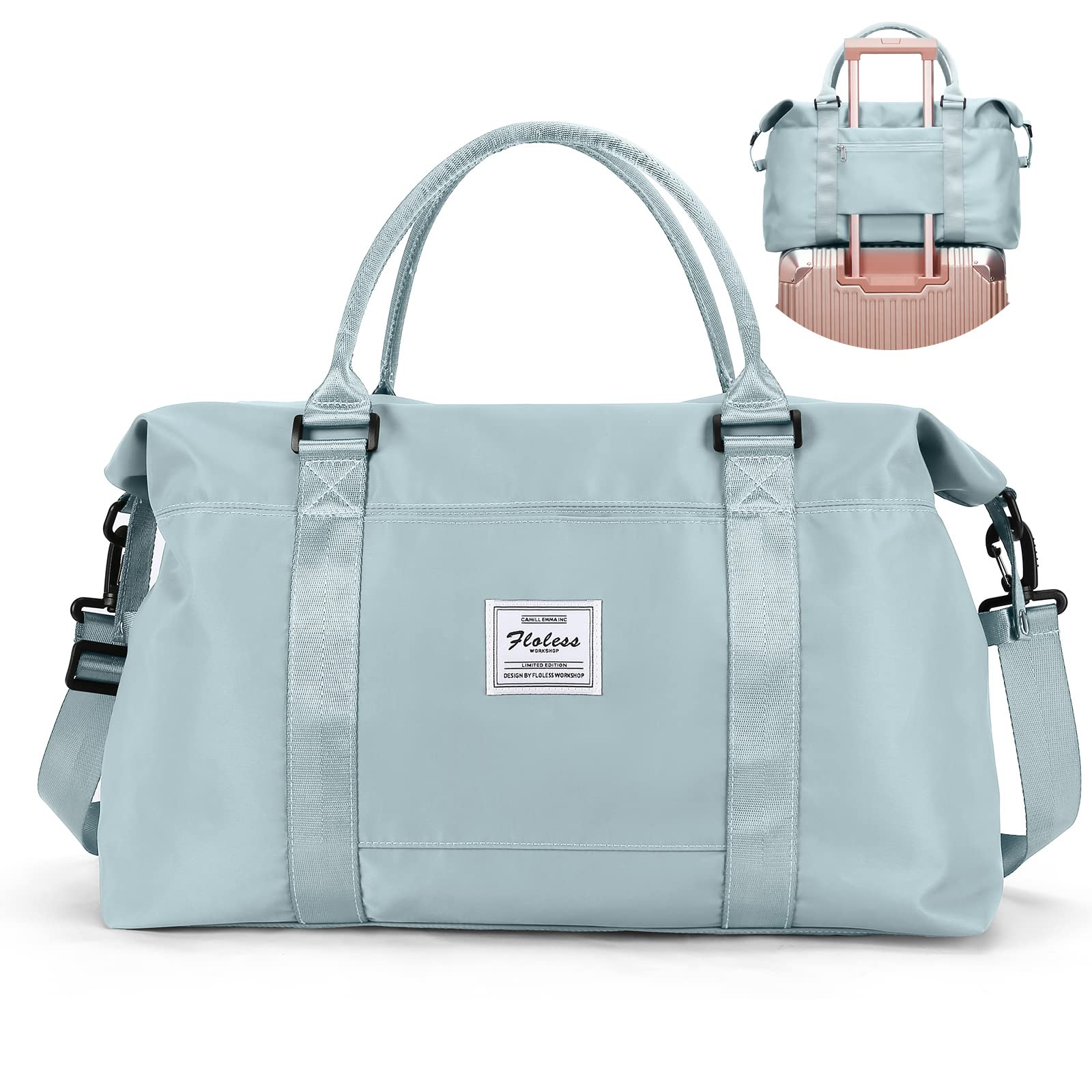 Women's Travel Duffel Bag - Waterproof Weekender Overnight Bag with Wet Pocket & Trolley Sleeve - Carry On Gym Tote for Sports, Workouts, Business Trips & Weekend Getaways