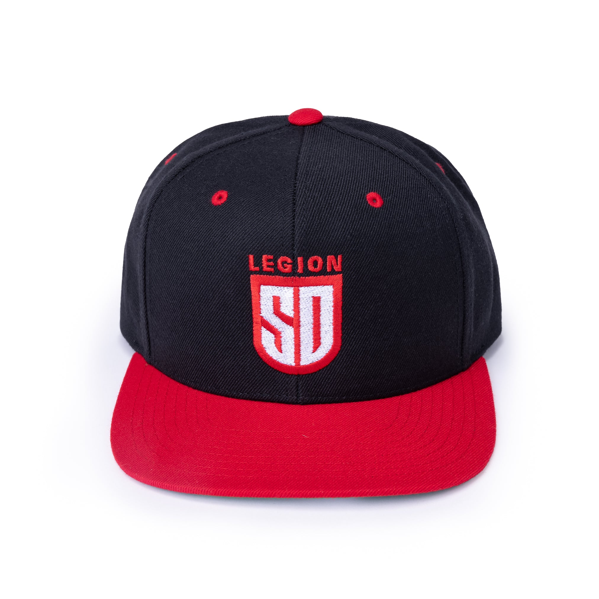 SD Legion Red Flat Bill Snapback Hat - Adjustable Baseball Cap for Men & Women - Perfect for Sports, Outdoor Activities and Streetwear Fashion