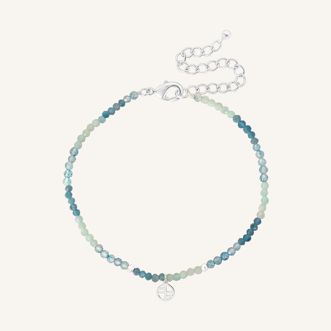 Blue Apatite Bracelet - Stone of Manifestation & Positive Energy | Healing Crystal Jewelry for Meditation, Chakra Balancing & Spiritual Growth
