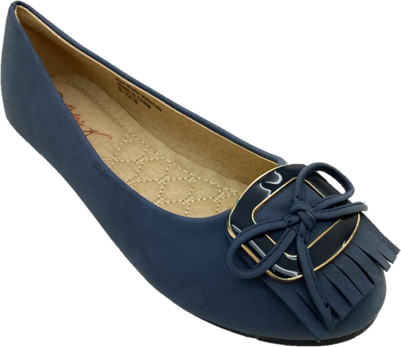 Women's Comfortable Ballet Flats - Slip On Cushioned Work Shoes with Buckle | Faux Suede Everyday Flats for Fall, Winter, Spring & Summer | Perfect for Office, Commuting & Casual Outings