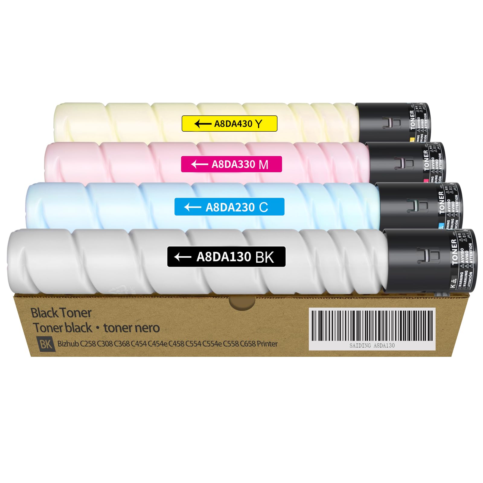 Konica Minolta TN324 TN512 TN514 Compatible Toner Cartridge (4 Pack) - Replacement for Bizhub C258 C308 C368 C454 C454e C458 C554 C554e C558 C658 Printers - Perfect for Office & Home High-Volume Printing