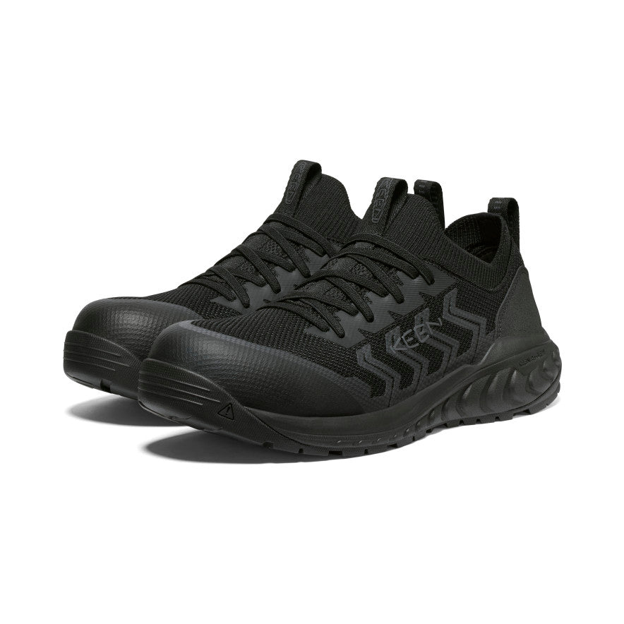 Men's Arvada Shift Work Sneaker - Carbon Toe Safety Shoes, Black/Black - Slip Resistant & Comfortable for Construction, Warehouse & Industrial Work