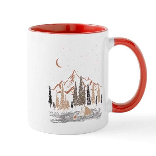 White/Red Inside - Night In The Forest Mugs