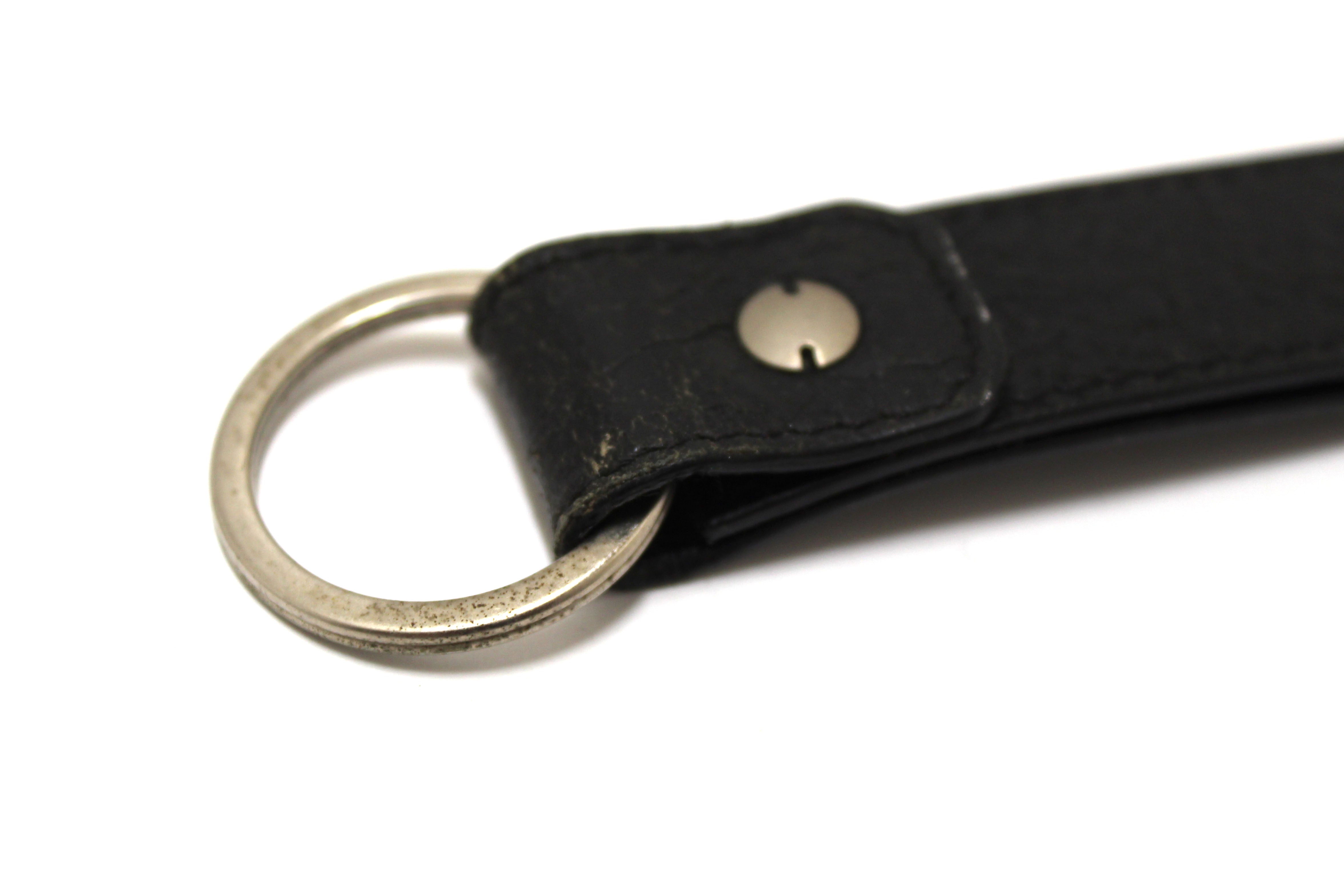 Balenciaga Black Leather Keychain Strap Holder - Premium Designer Key Ring for Keys, Wallets & Bags | Perfect for Everyday Use & Luxury Gift Giving