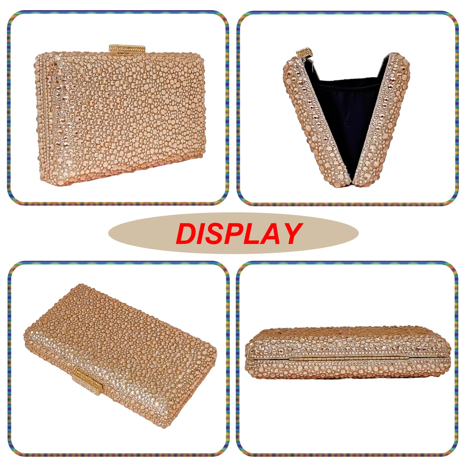 Sparkly Gemstone Clutch Rhinestone Handbag Crystal Purse for Women - Elegant Evening Bag for Parties, Weddings, Prom & Special Occasions