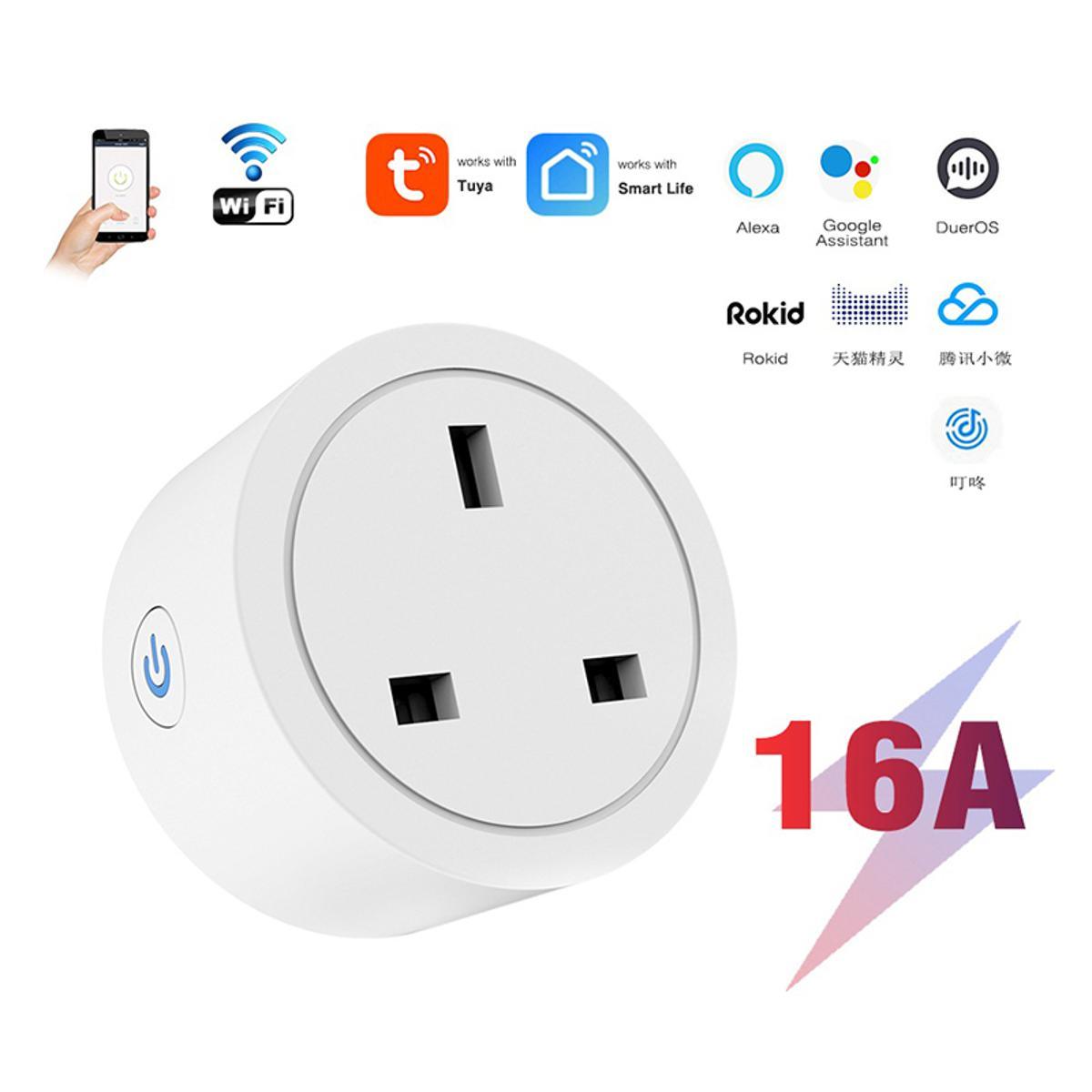 Smart WiFi Plug UK - 16A/20A Heavy Duty Socket with Remote Control & Timer - Perfect for Home Automation, Smart Lighting & Energy Saving