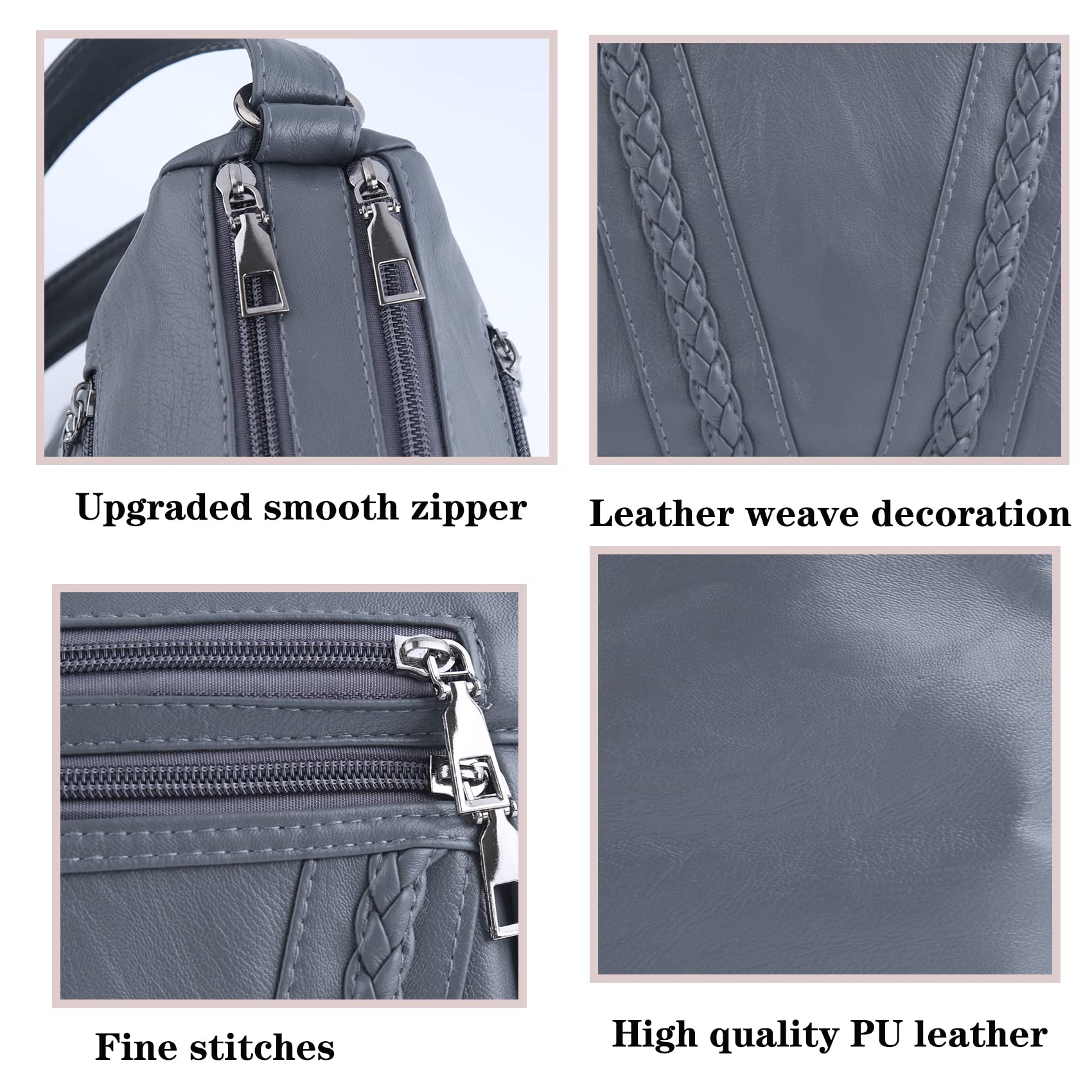 ELDA Women's Crossbody Bag - Soft PU Leather Purse with Multiple Pockets, Stylish Shoulder Handbag for Daily Use, Travel & Shopping