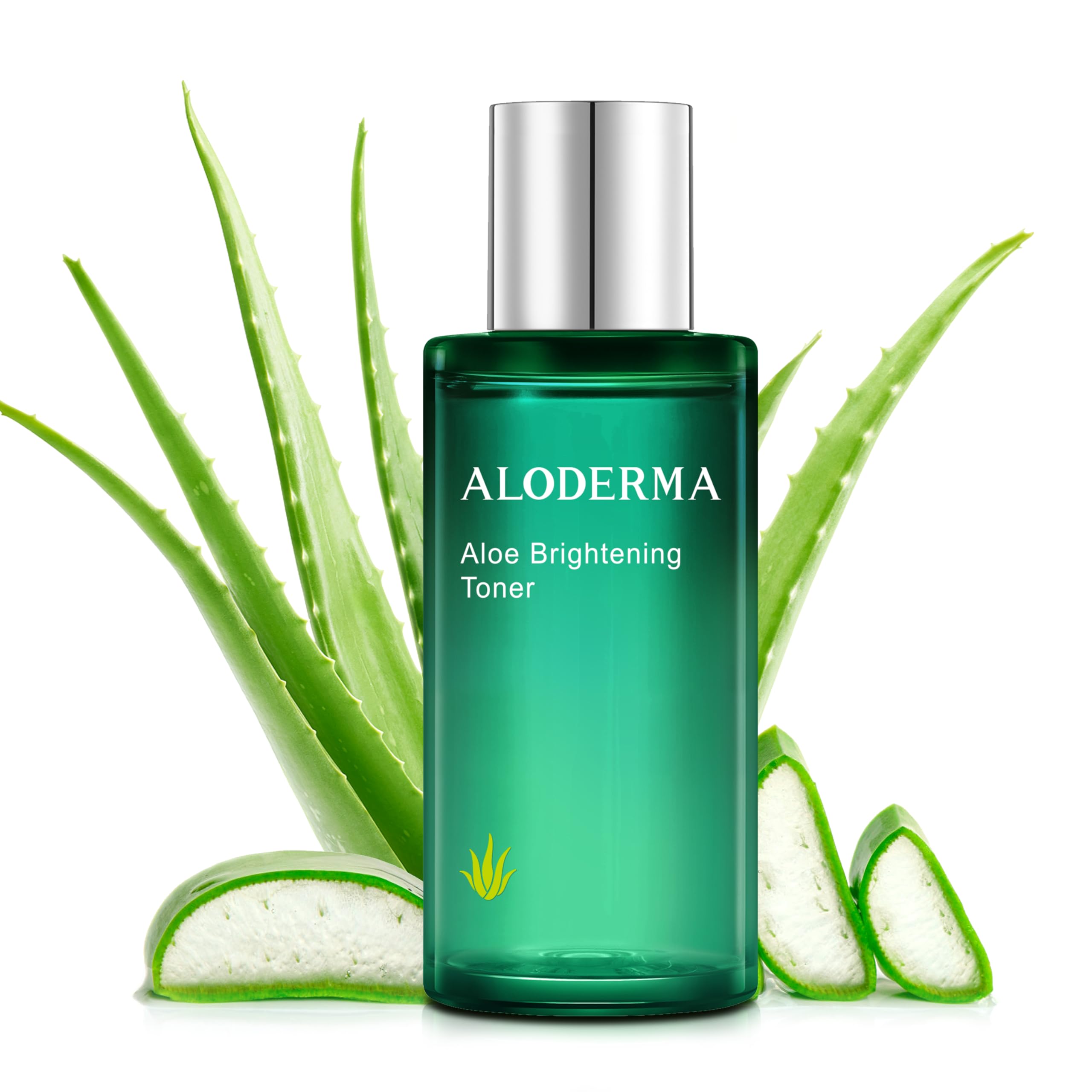 Aloderma Brightening Face Toner with 88% Organic Aloe Vera - Hydrating Facial Toner with Hyaluronic Acid & Niacinamide for Glowing Skin | Skin Refining & Moisturizing Treatment | Perfect for Daily Skincare Routine & Post-Sun Care | 4.2 Oz