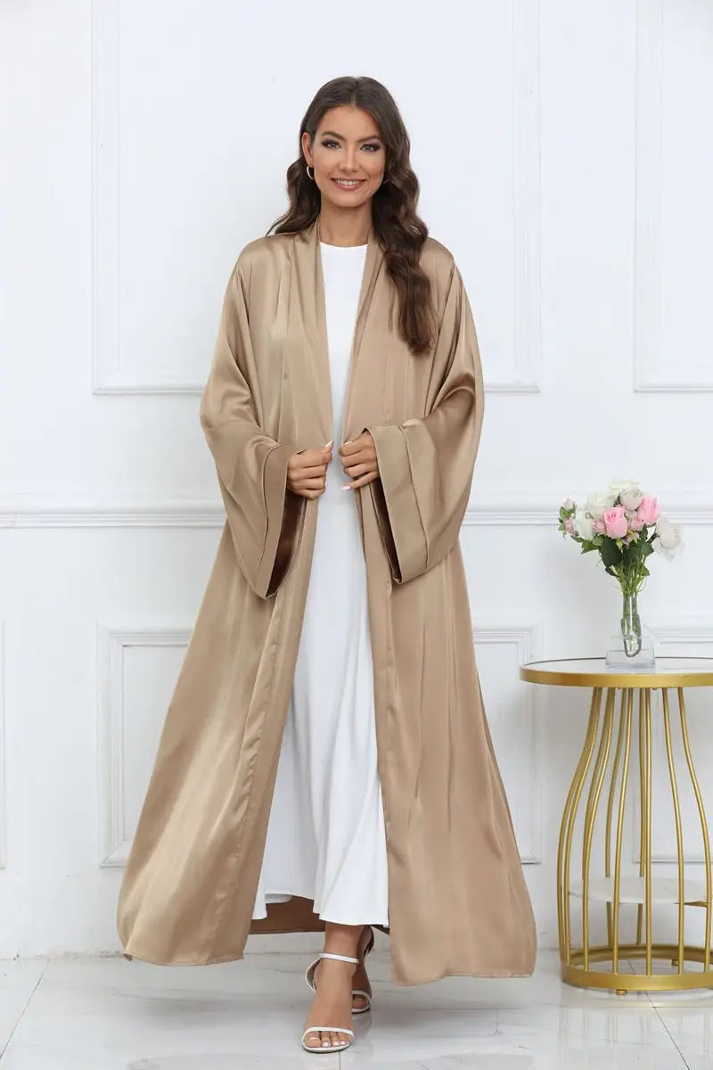 Elegant Plain Cardigan Open Abaya Dress for Women - Modest Muslim Fashion for Daily Wear & Special Occasions