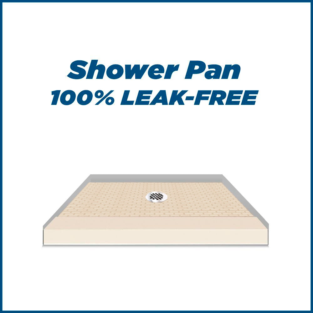 Alcove Desert Sand Sistine Stone & Classic Stone DIY Shower Remodel Kit with Free Shampoo Niche - Waterproof Bathroom Tile Wall Panels for Easy Home Renovation