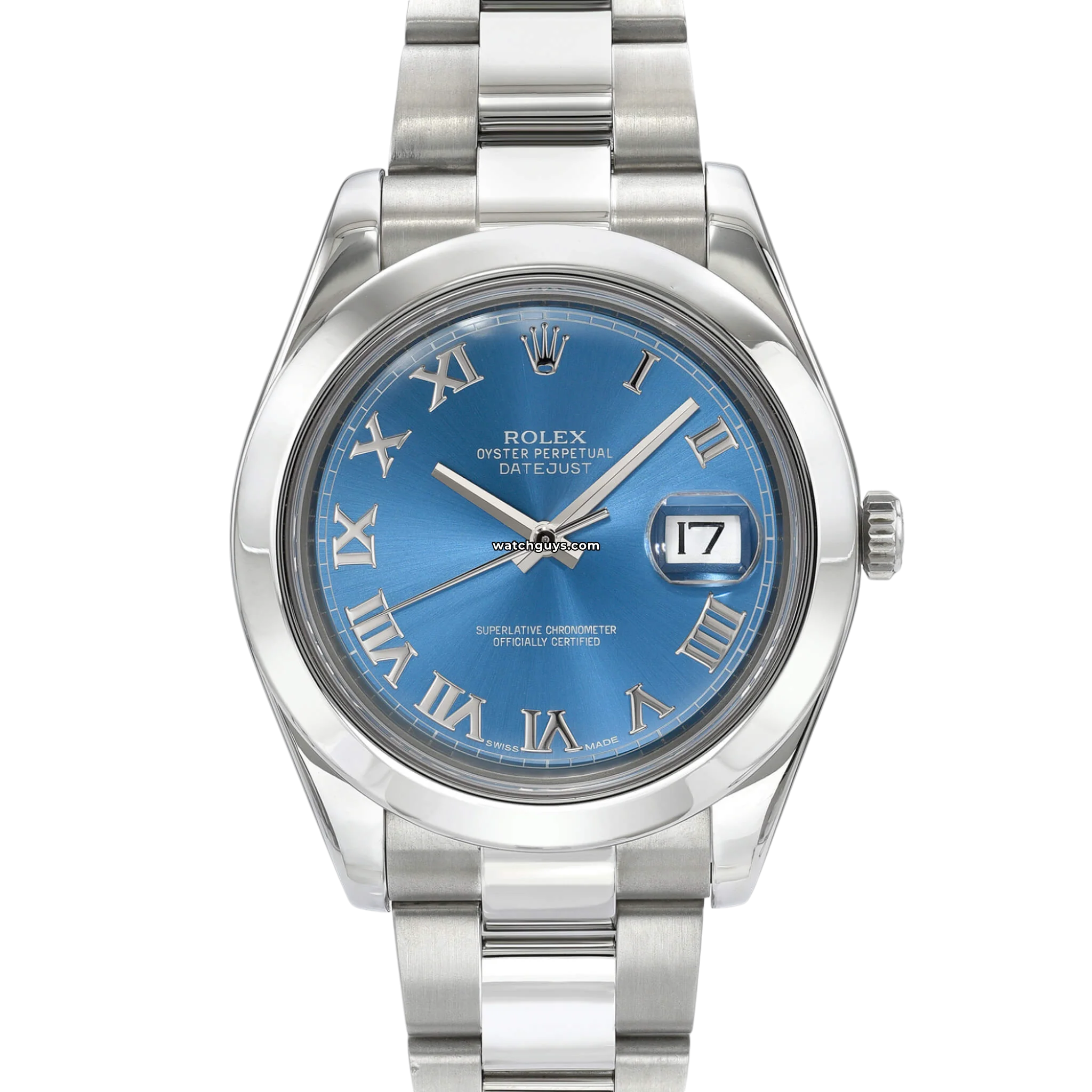 Rolex Datejust 116300 Stainless Steel Watch with Azzurro Blue Dial & Oyster Bracelet - Perfect for Business, Formal Events & Luxury Collectors