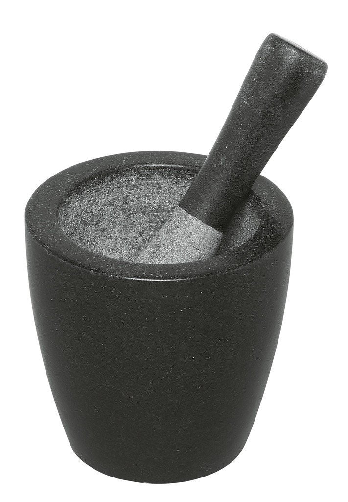 Avanti 13cm Black Conical Mortar and Pestle Set - Premium Grinding Bowl for Spices, Herbs, and Pills - Perfect for Kitchen, Pharmacy, and DIY Crushing Needs