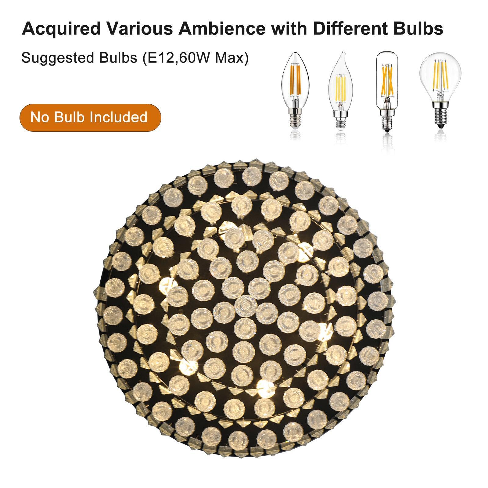 Luxury Modern Black Crystal Chandelier - Large Ceiling Light Fixture for Dining Room, Living Room, Bedroom - Elegant Home Lighting for Parties & Romantic Dinners