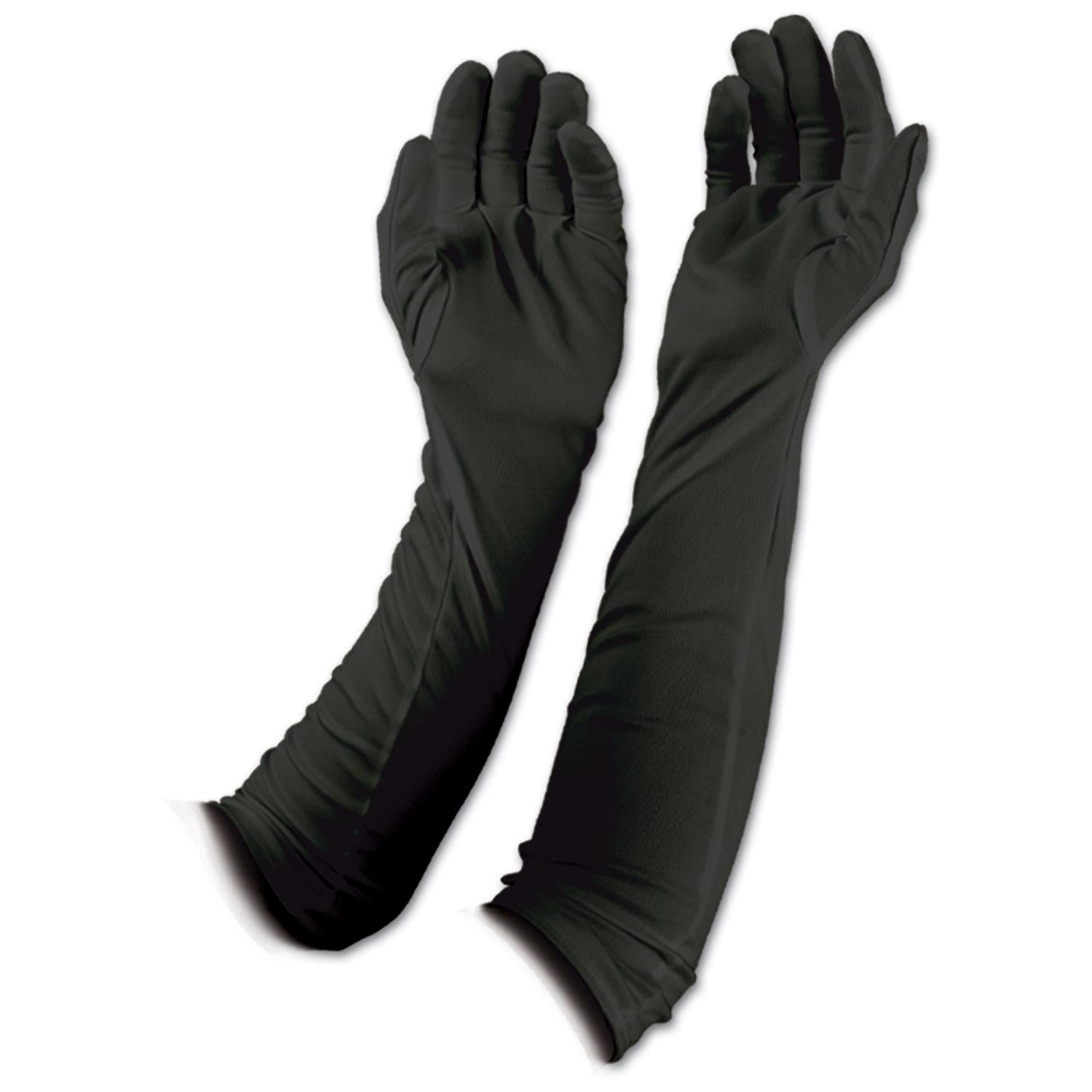 12 Pair Beistle Evening Gloves - Elegant Black Opera Gloves for Formal Events, Weddings & Vintage Costumes