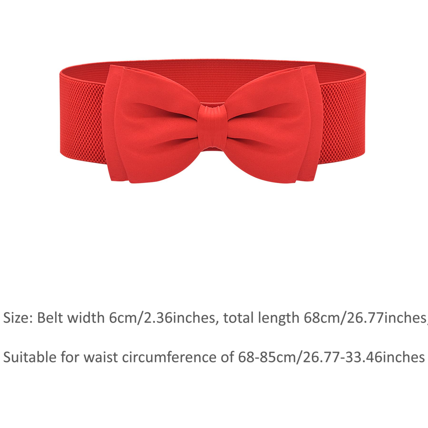 Women's Elastic Wide Waist Belt with Bow - Vintage Style Adjustable Waistband for Dresses | Perfect for Casual Outfits, Office Wear & Special Occasions