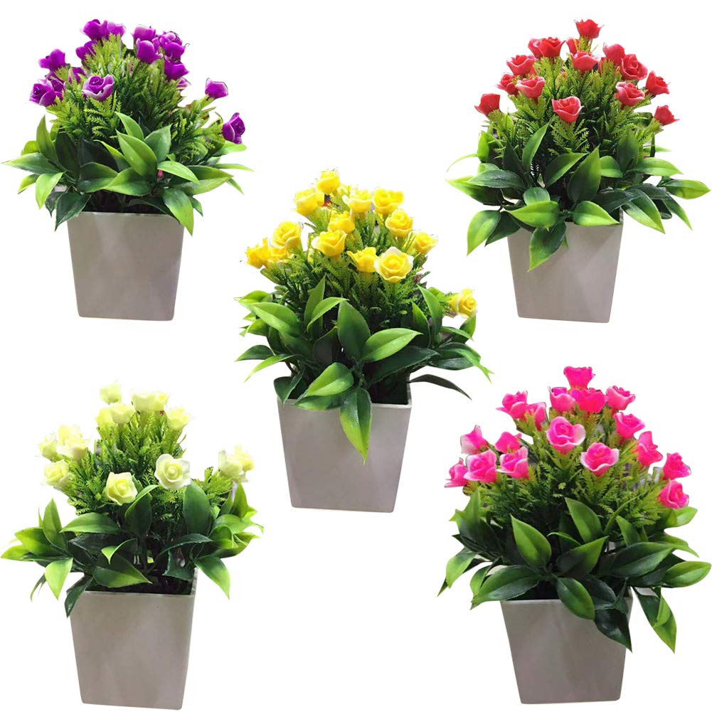 Bluelanss 1Pc Artificial Bonsai Tree in Pot - Pink Faux Flower for DIY Garden, Wedding, Home & Office Decor | Perfect for Table Centerpieces, Party Decorations & Gift Ideas